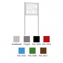 Anslagstavla utomhus 8xA4 med stolpar för nedgjutning