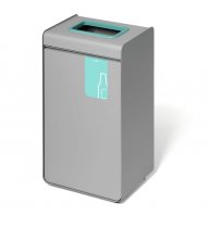 DURASORT® återvinningskärl 55L – glas med turkos symbol framtill