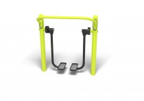 Air Walker utegym – limegrön ställning med svarta gångarmar, framsida