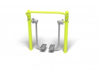 Air Walker utegym – limegrön ställning med grå fotsteg, framsida