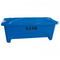 blå grusbehållare för 475 liter sand
