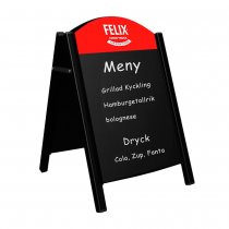 Chalkboard Skyltställ 50x70 med logotyp Svart