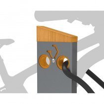 Cykelpollare med låsöglor och toppkåpa i trä