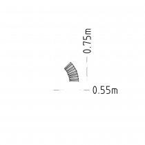 Sofiero svängd parkbänk large 45° - Fristående