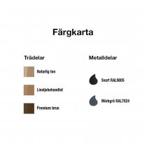 Färgkarta trädelar och ståldelar på Momentum