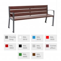 Silaos Parksoffa 1800 mm i återvunnen plast - underhållsfri