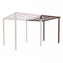 Förlängningsmodul väderskydd Millan RAL 8017 – brun gångpassage utomhus