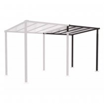 Förlängningsmodul väderskydd Millan RAL 9005 – svart gångpassage utomhus