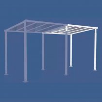 Förlängningsmodul väderskydd Millan RAL 9010 – vit gångpassage utomhus