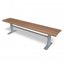 Parkbänk galvaniserad stomme värmebehandlat trä