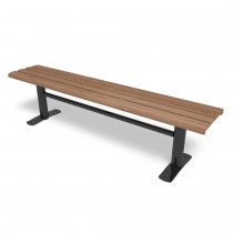 Parkbänk värmebehandlat trä svart stomme