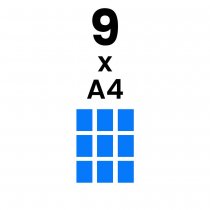 Illustration av antal A4 i scs skyltskåp 9xA4