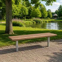 Illustration av parkbänk ekeby i parkmiljö