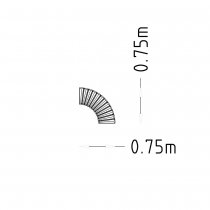 Sofiero svängd parkbänk small 90° - Fristående