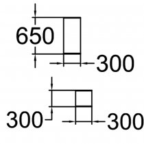 Måttskiss av Momentum kaffebord till bänkar
