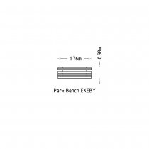 Måttskiss Ekeby parksoffa toppvy