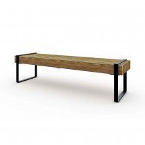 Linoljebehandlad utebänk Momentum för offentlig miljö