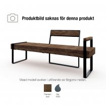 Mörkbrun parkbänk med stål i RAL7024