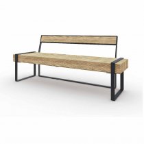 Parksoffa i naturlig färg med svart stativ