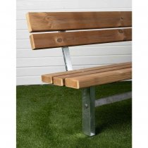 Närbild på stomme och plankor Ekeby parksoffa