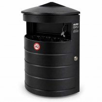 Papperskorg Classic 35L - Svart för vägg och stolpe