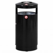 Papperskorg Heavy duty 2.5 mm med askkopp - 70L Svart