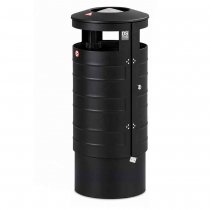 Papperskorg Classic Svart 100 liter med askkopp