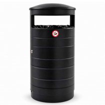 Papperskorg Classic med askkopp 70L Svart RAL 9005