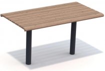 Bänkbord med svart stålkonstruktion