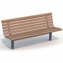 Bänk med ryggstöd Sofiero för platsgjutning galv