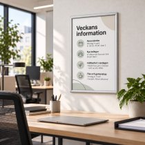 Posterram med affisch i A1 format på vägg