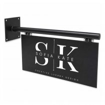 Pulverlackad smidesskylt för vägg med logotyp