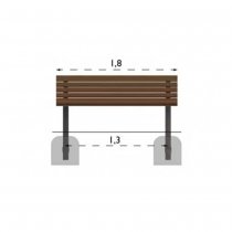 Ritning bänk med ryggstöd