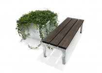 putsat stål blomlåda
