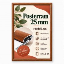 Snäppram 50x70 cm med mörk träimitation och 25 mm aluminiumprofil