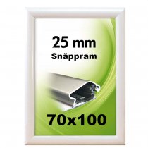 Snäppram 70x100 25mm profil - Vit