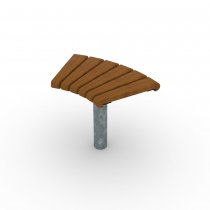 Rund parkbänk i brun och svart