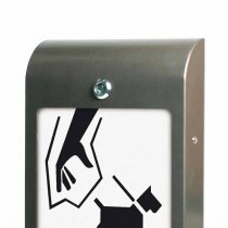 Närbild på lås i Station för hundpåsar