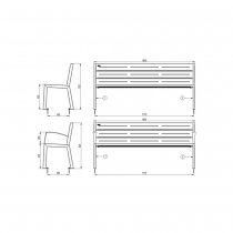 Silaos Parksoffa 1800 mm i återvunnen plast - underhållsfri