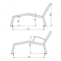 Silaos liggsoffa i stål för utomhusbruk – 1800 mm