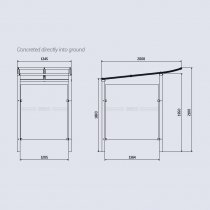 Teknisk ritning Väderskydd för betalstationer Modulo 1300 mm