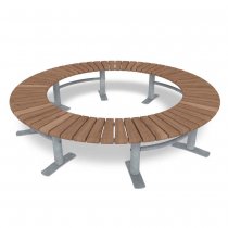 Trädbänk med galvad stomme