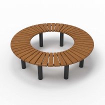 Rund sittbänk för placering runt träd