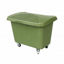 Transport- och förvaringslåda utomhus 250 liter mossgrön med hjul