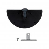 Detaljbild på fäste och skruv till truckspegel 250 mm