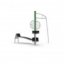 Bico utegym i grön och grå utförande för situps, chinups och ryggövningar