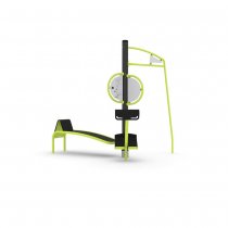 Utegym Bico träningsstation i svart och limegrön för ryggträning och överkroppsstyrka
