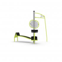 Bico utegym i limegrön och titan färg, kombinerad träningsstation för utomhusbruk