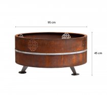 Lucas Eldstad i Cortenstål ø 95 cm