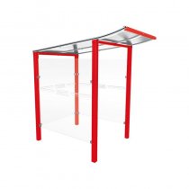 Väderskydd för betalstationer Modulo 1300 mm för nedgjutning i mark, röd RAL 3020